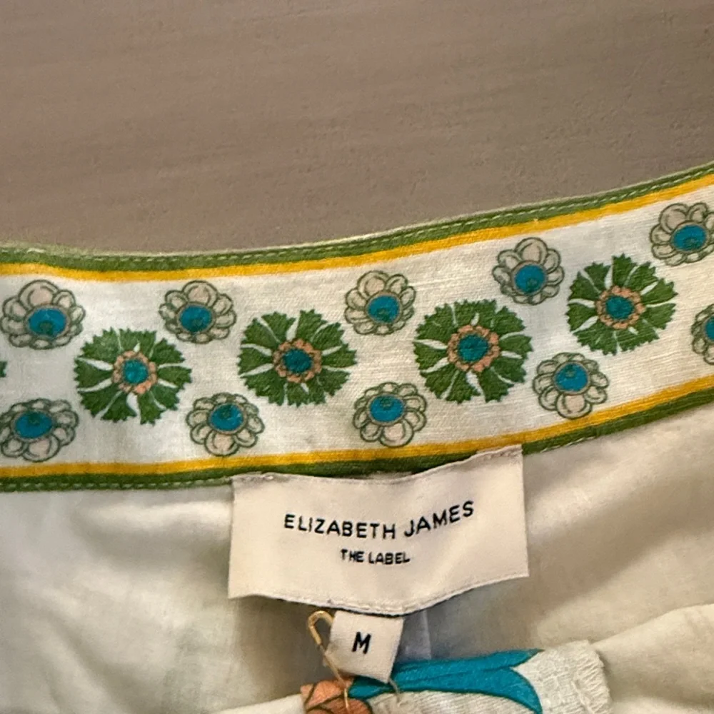 Elizabeth James High Waist Floral Shorts - Blue and Green - Picture 4 of 7